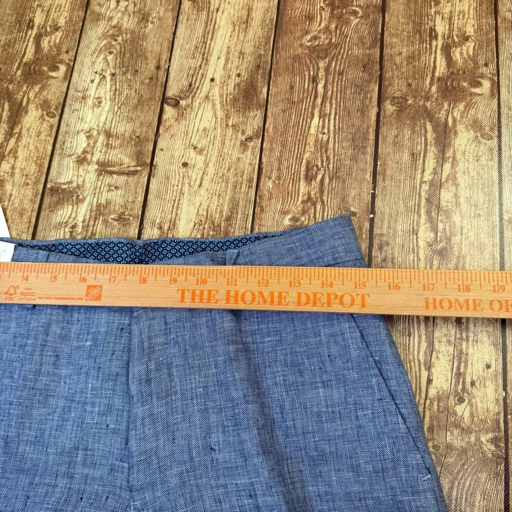 Murano Alex Slim Fit Pants Mens 30x30 Blue Baird McNutt Linen Cuffed Breathable